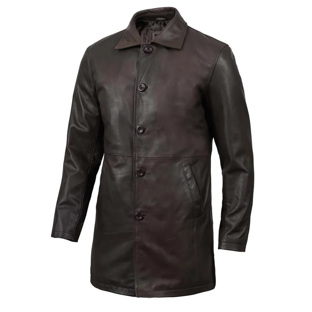 Dark Brown Distressed Legacy Trench Coat