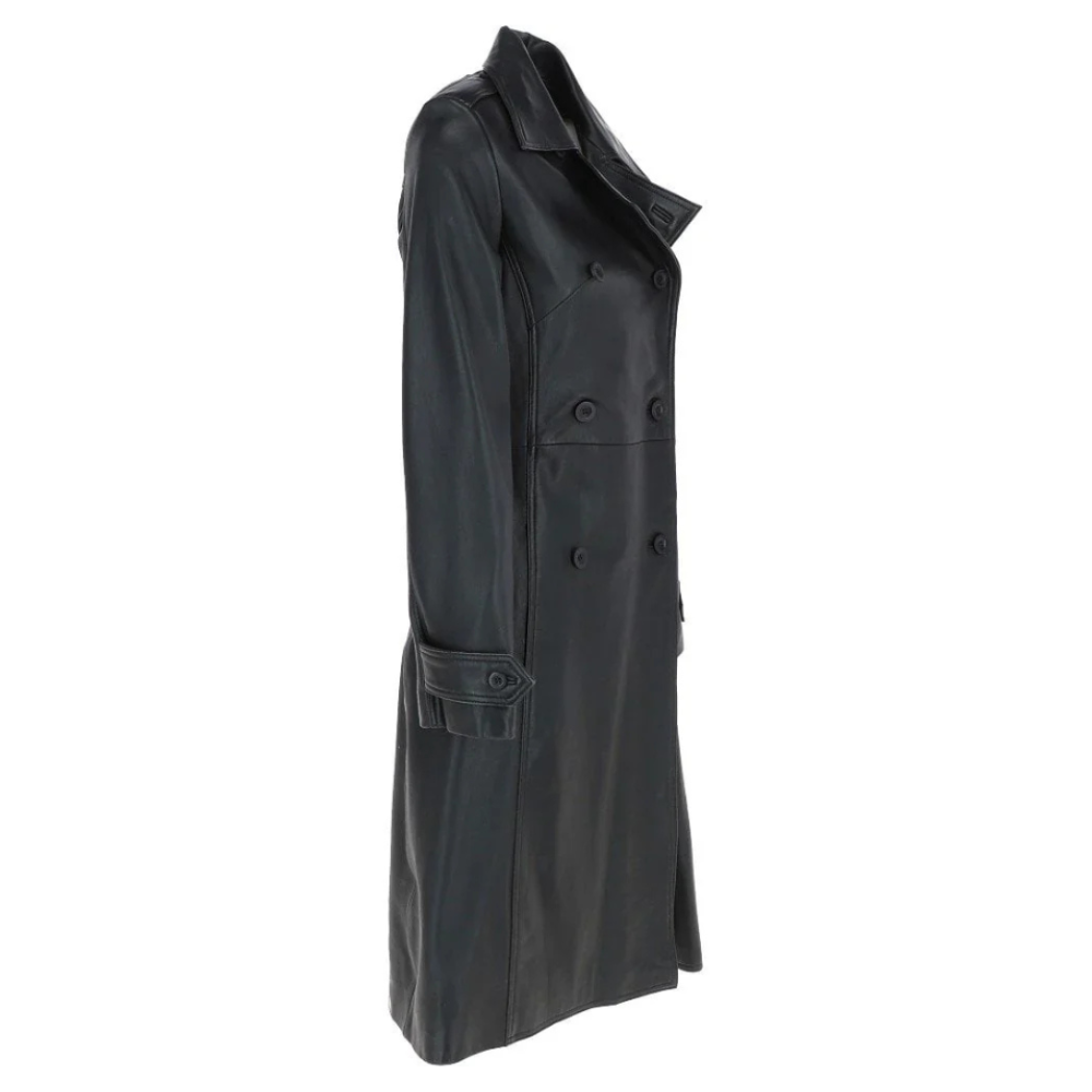 Black Double Breasted Marauder Trench Coat