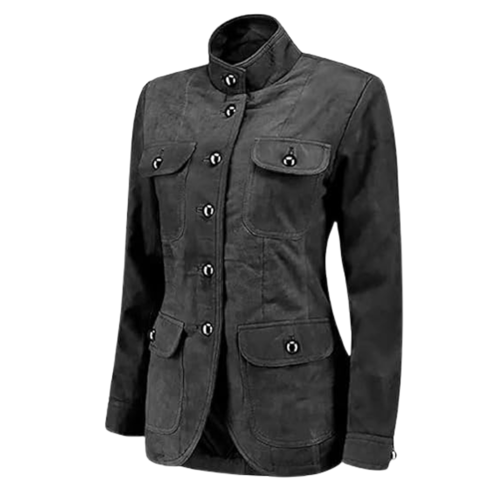 Vintage Black Suede Leather Coat