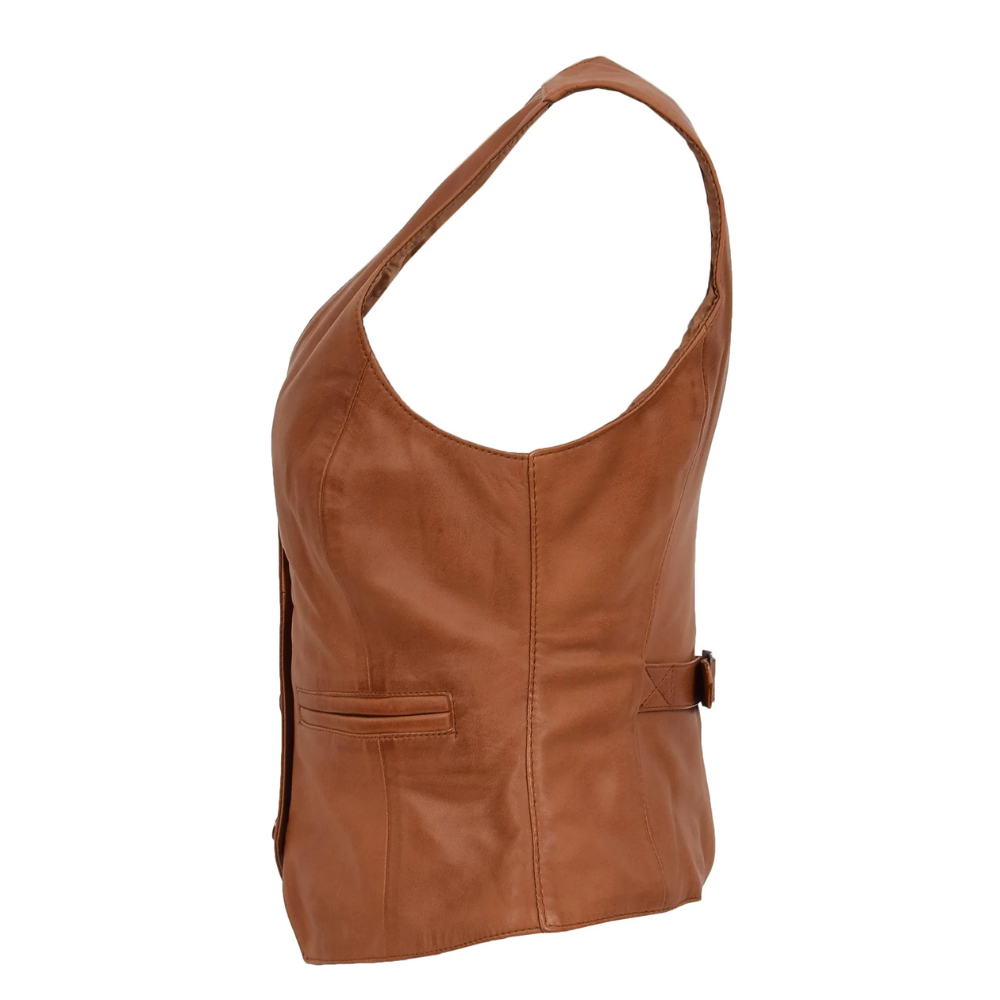 Tan Brown Dusk Charm Leather Vest