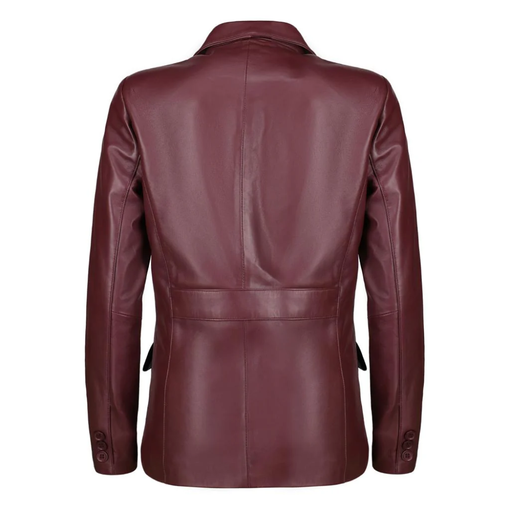 Burgundy Opal Leather Blazer