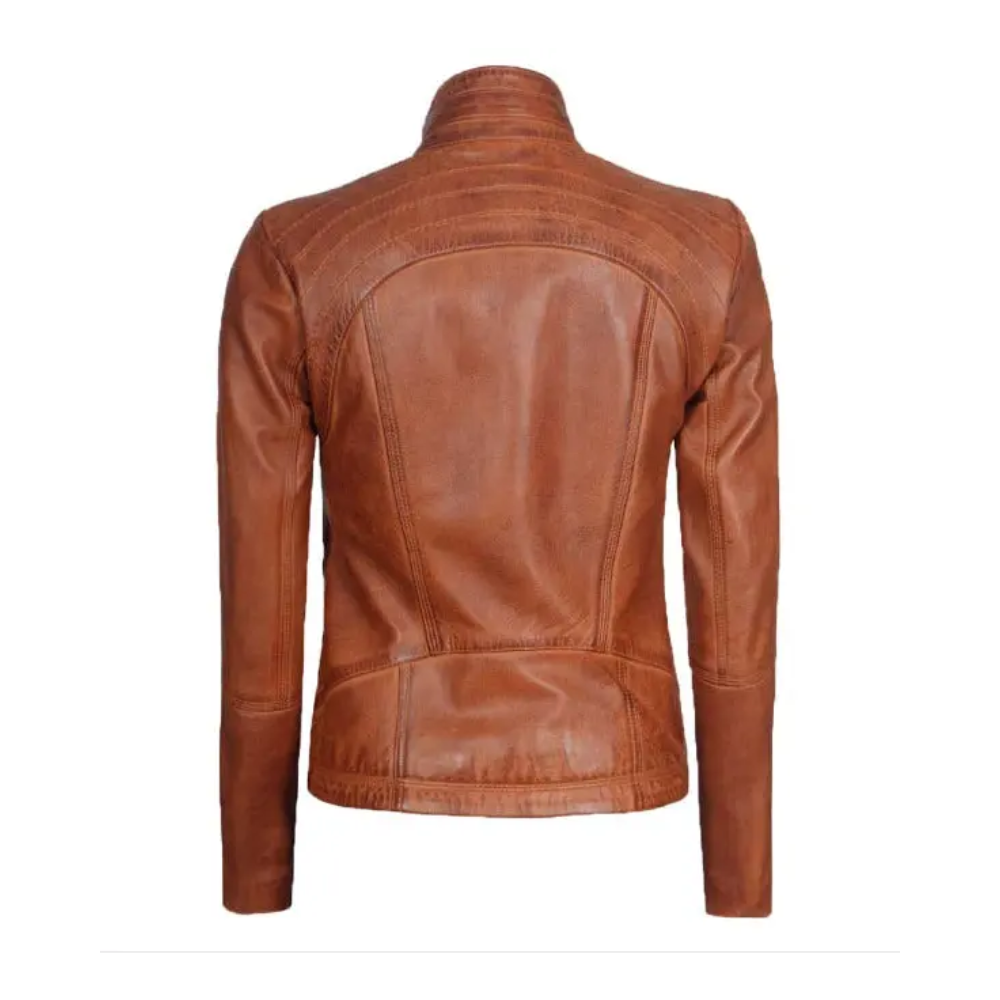 Acerra Brown Biker Jacket