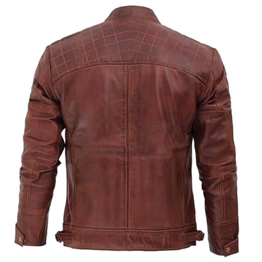 Ashen Brown Biker Jacket
