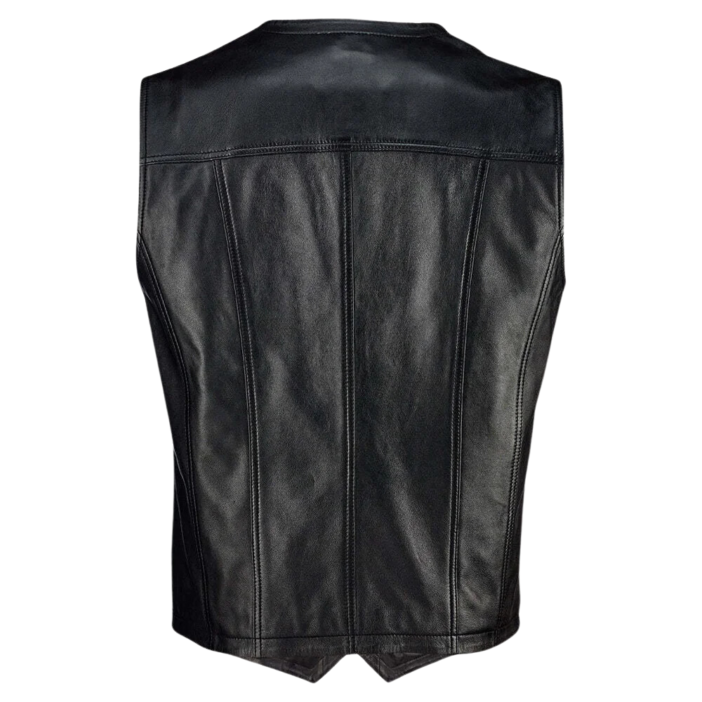 Black Classic Biker Vest