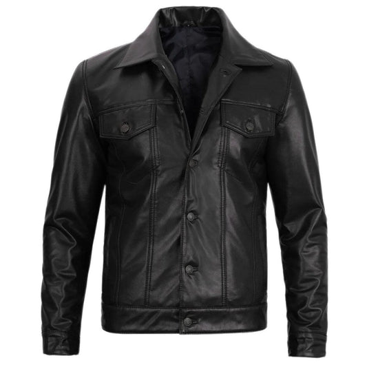 Black Leather Trucker Renegade