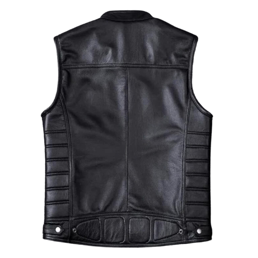Black Motorcycle Vest