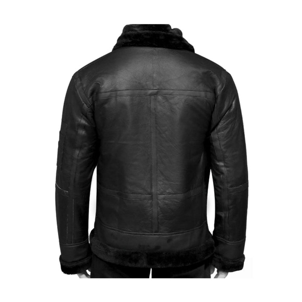 Black Stealth Ace Faux Shearling Jacket