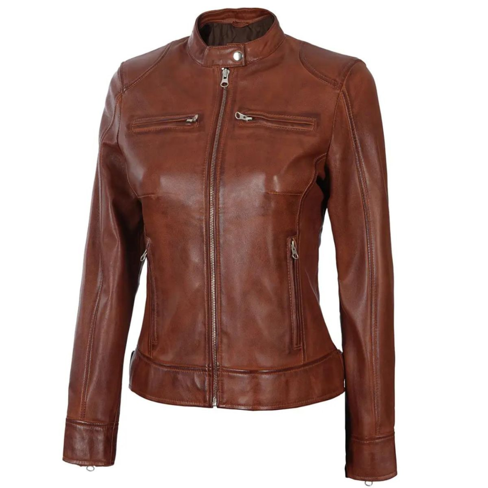 Brown Aurora Biker Jacket
