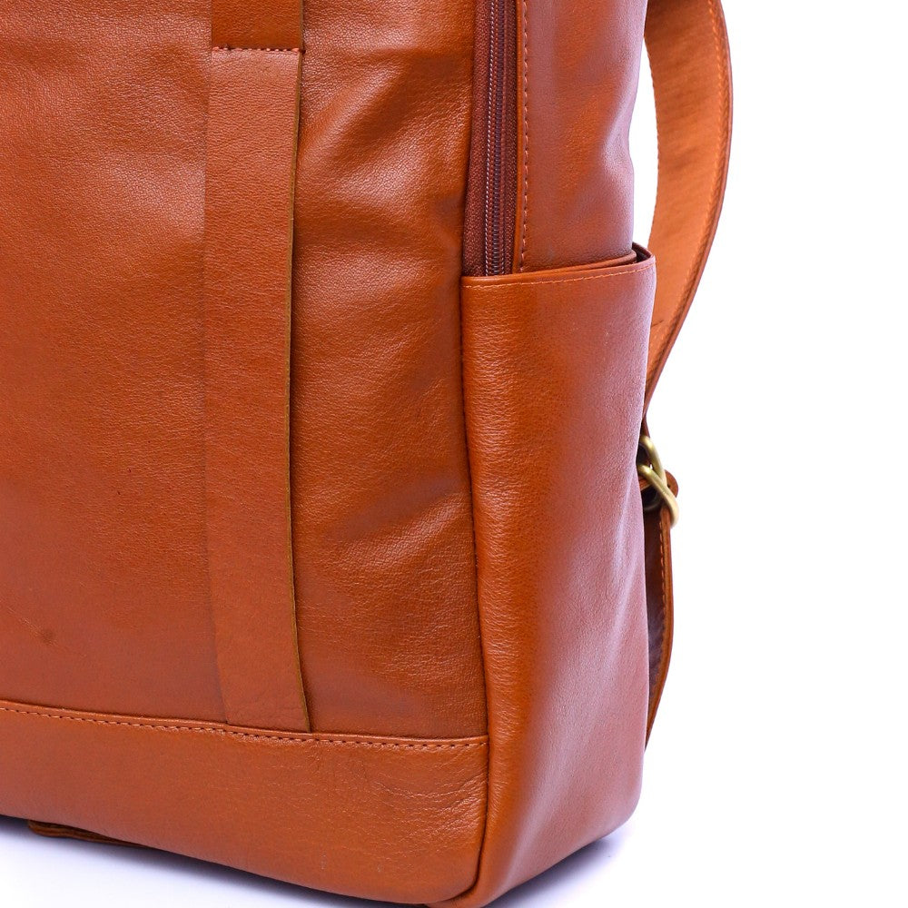 Brown Flex Leather Backpack