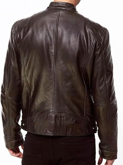 Classic Brown Lambskin Biker Jacket