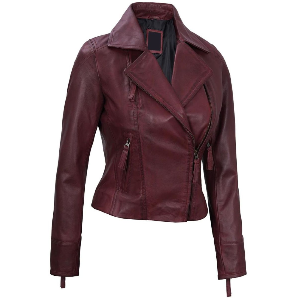 Maroon Dusk Biker Jacket