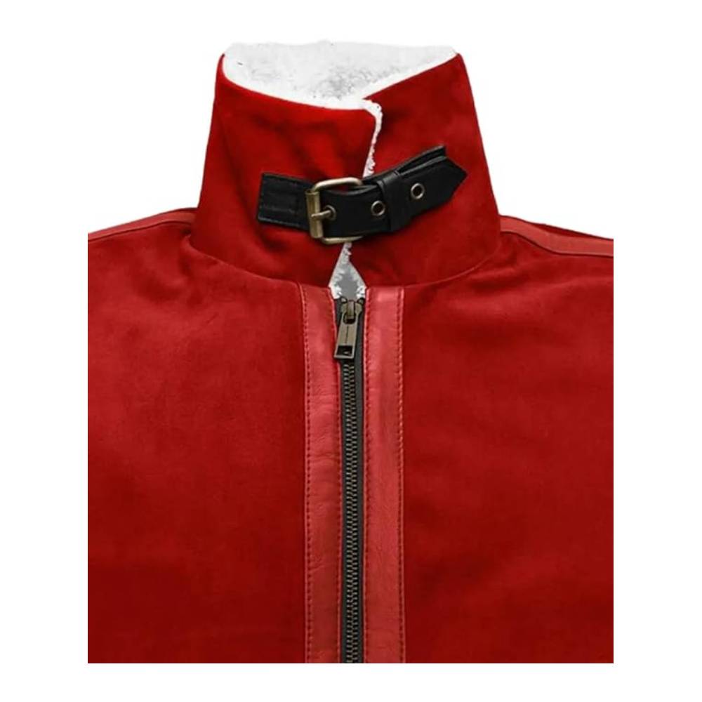 Men's Santa Claus Faux Shearling Bomber Jacket