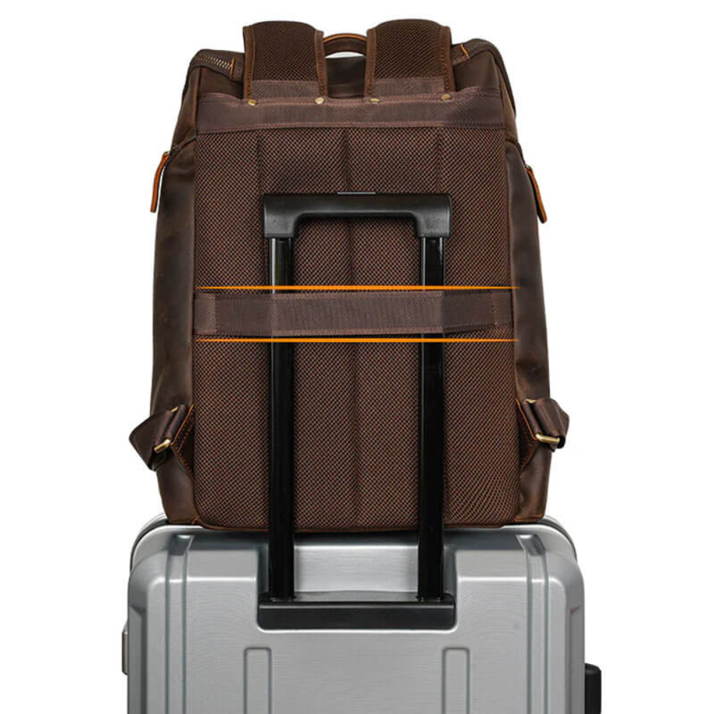 Montgomery Brown Classic Leather Backpack