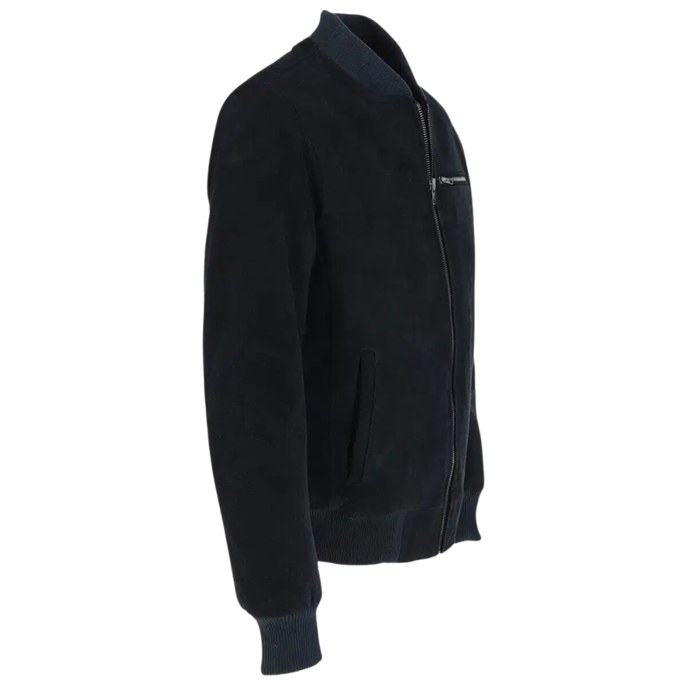 Navy Blue Maverick Suede Jacket