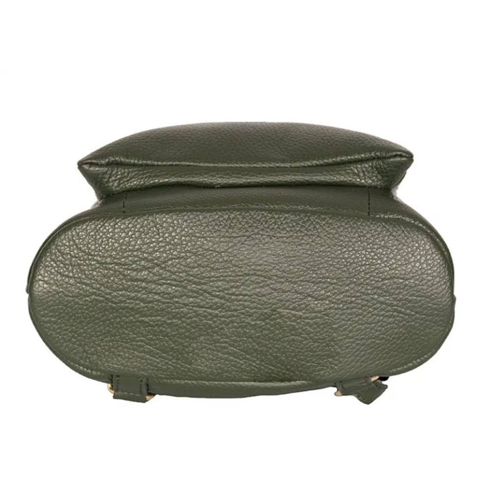 Olive Green Versatile Leather Backpack