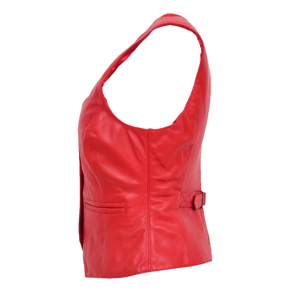 Red Vermilion Leather Vest