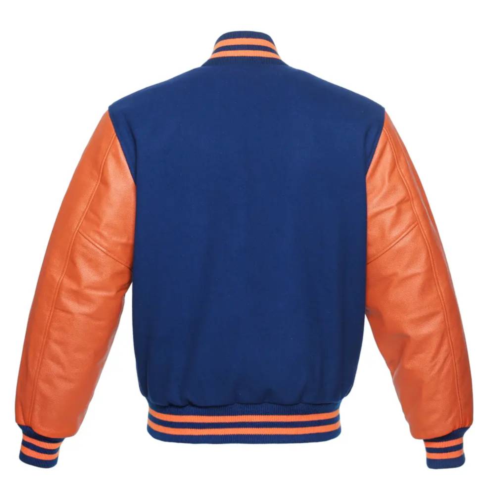 Royal Blue & Orange Letterman Varsity Jacket