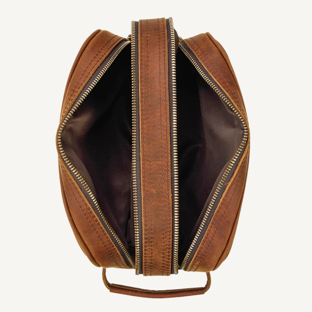 The Tan Traveler’s Leather Dopp Kit