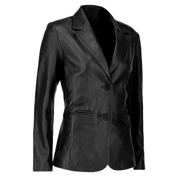 Black Halo Leather Blazer