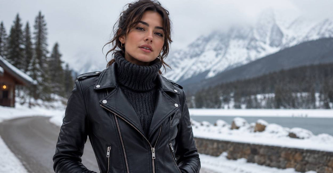  Women's winter leather jacket Canada — fitted rider jacket with quilted lining, Pious Leather