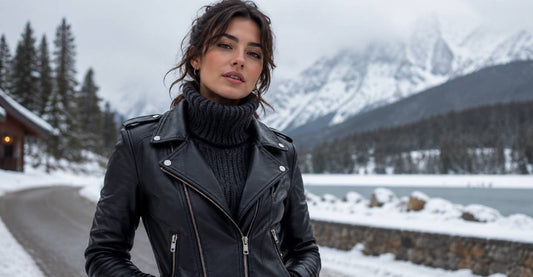  Women's winter leather jacket Canada — fitted rider jacket with quilted lining, Pious Leather