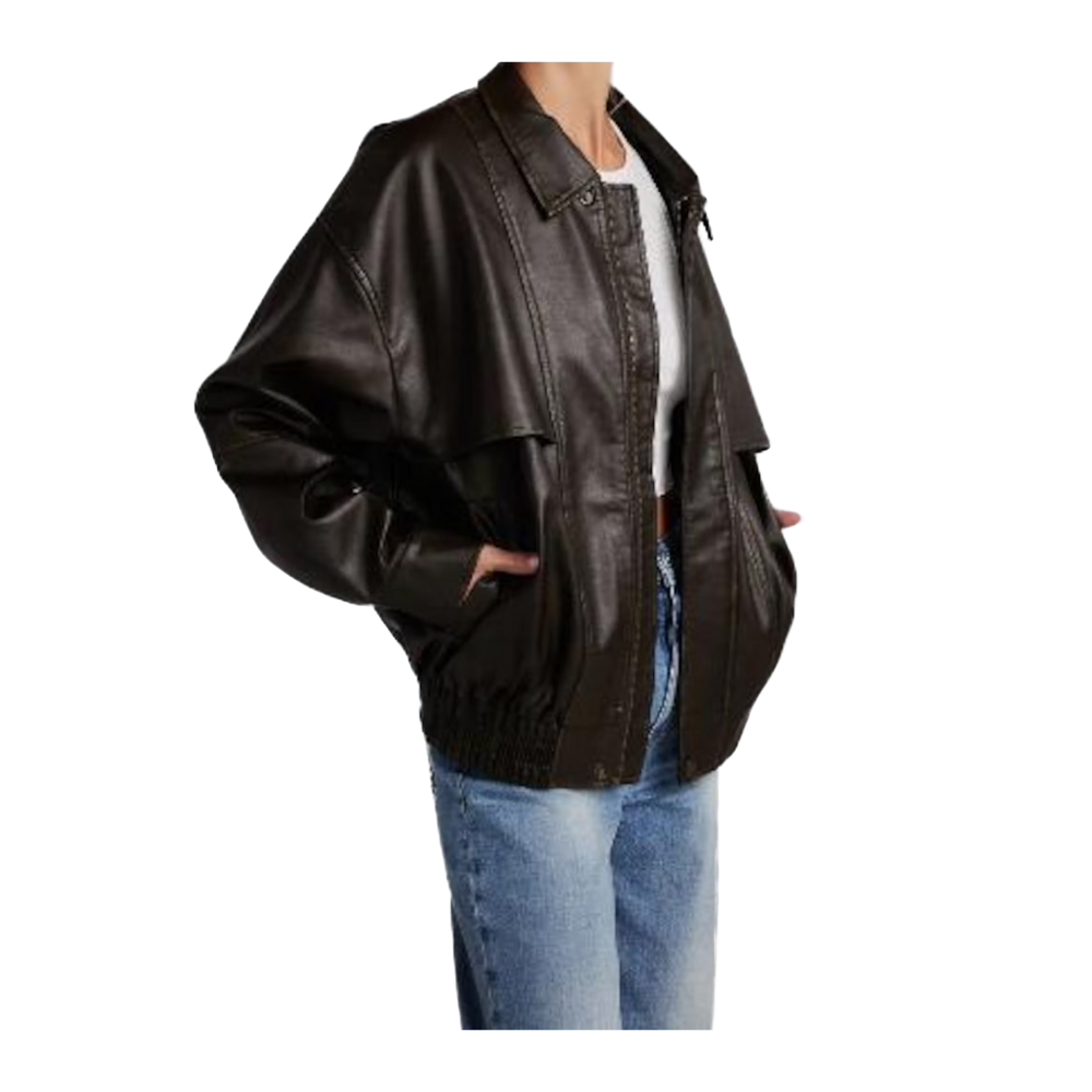 Women's Plus Size Leather Jacket
