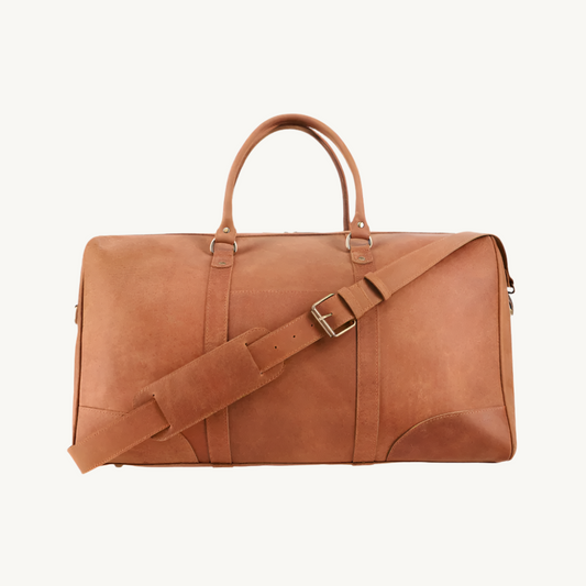 Tan-Brown-Leather-Duffle
