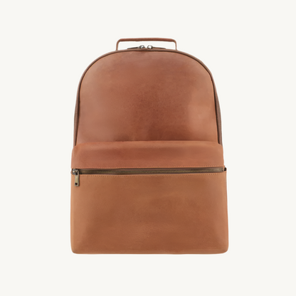 Tan-Brown-Leather-Backpack