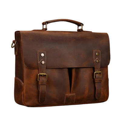 ﻿Brown Loop Leather Briefcase