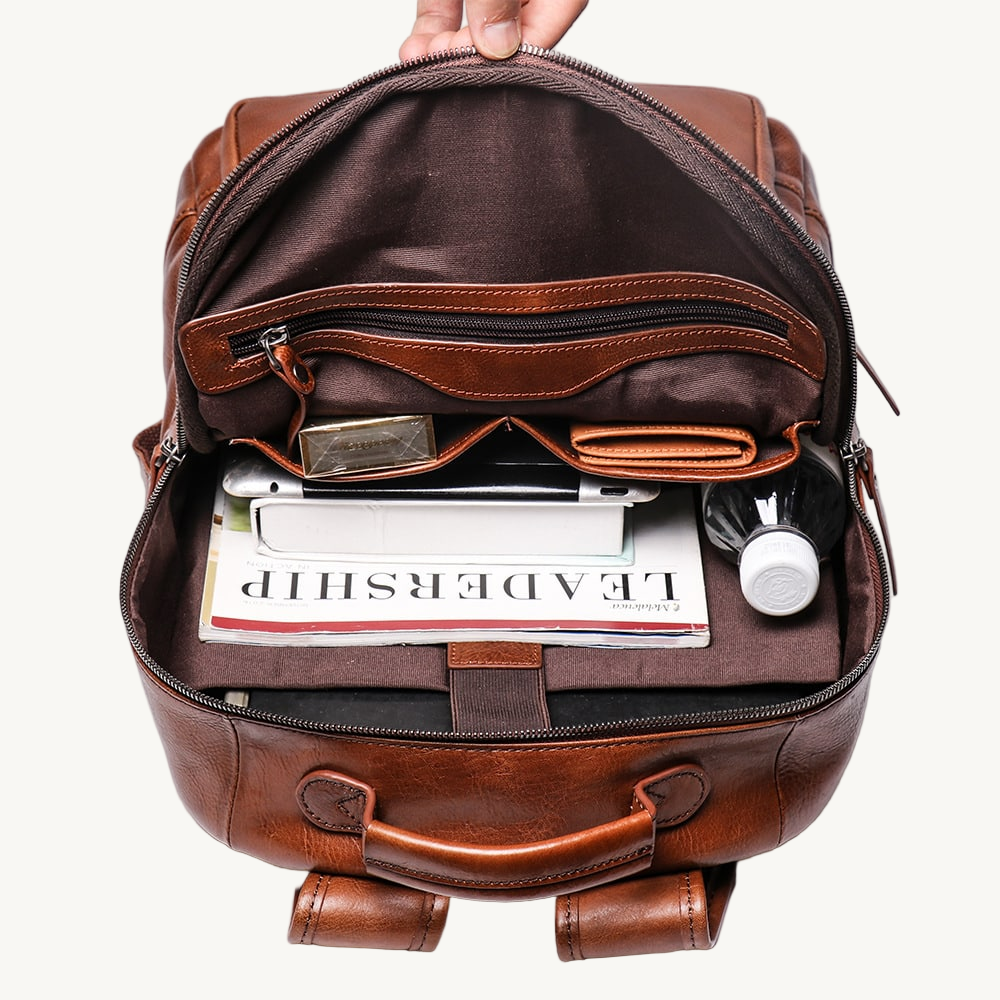 Brown Hudson Leather Backpack