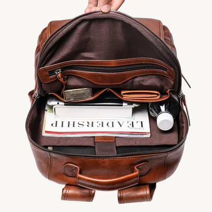 Brown Hudson Leather Backpack