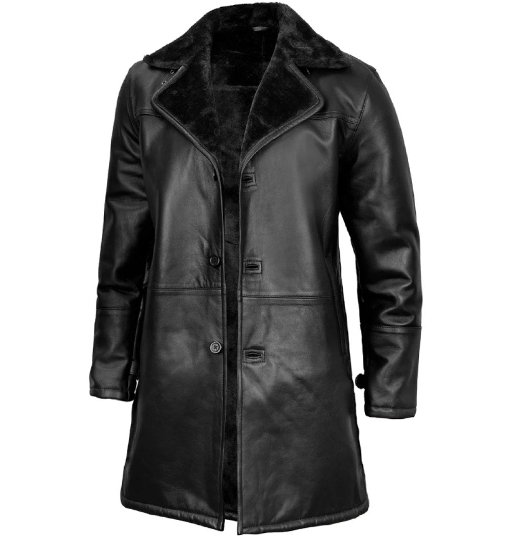 Deep Black Rogue Shearling Coat