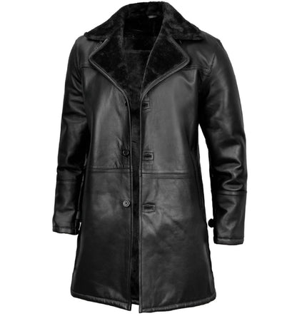 Deep Black Rogue Shearling Coat
