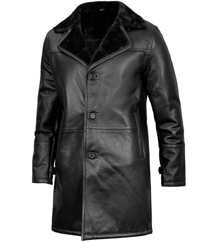 Deep Black Rogue Shearling Coat