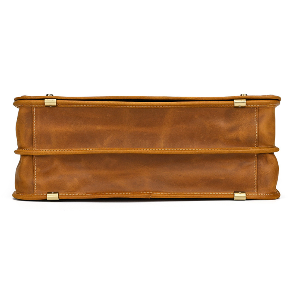 ﻿Tan Classicist Leather Briefcase