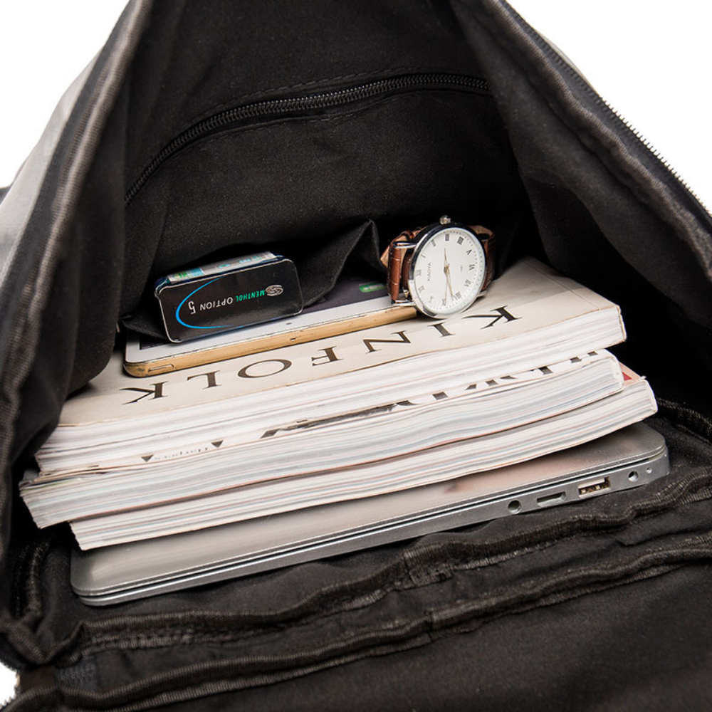 Black Darwin Sphere Leather Backpack