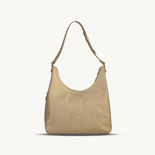 The Old Gold Textured Leather Hobo Bag
