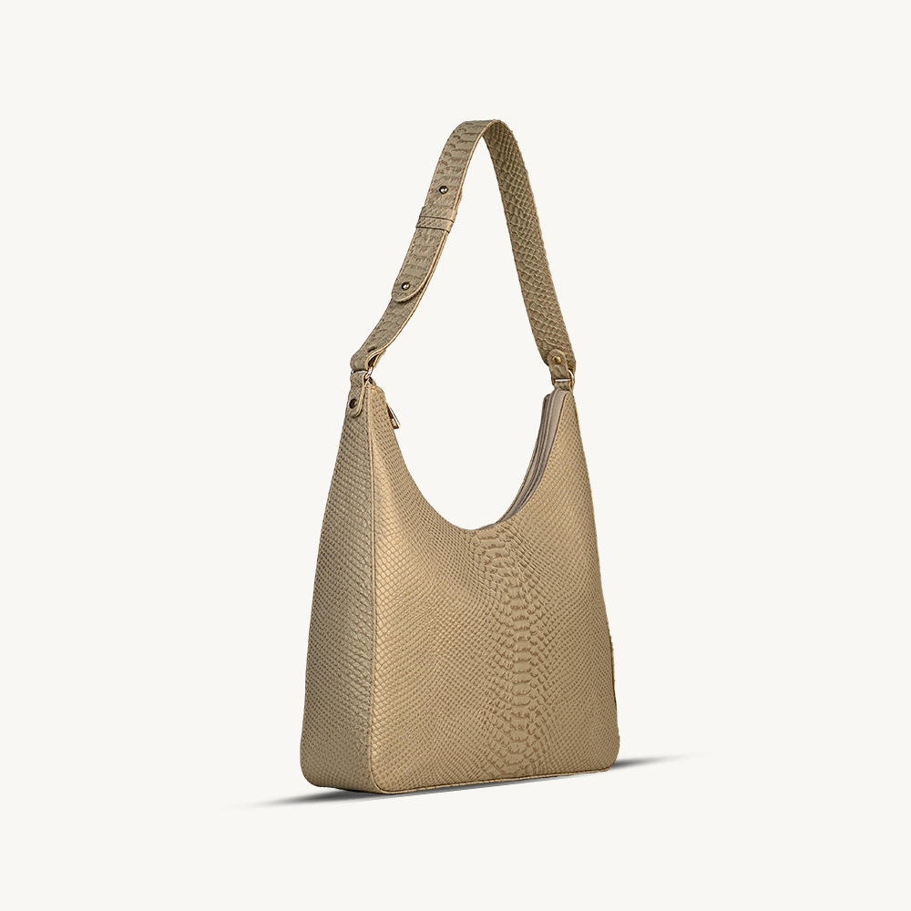 The Old Gold Textured Leather Hobo Bag