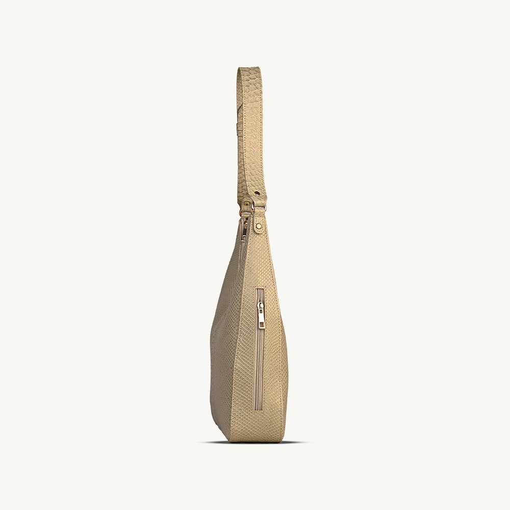 The Old Gold Textured Leather Hobo Bag