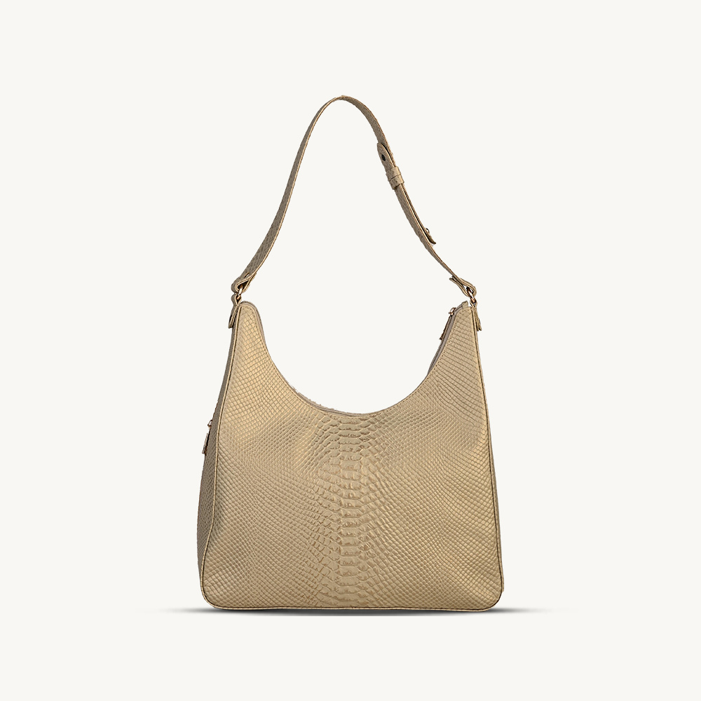 The Old Gold Textured Leather Hobo Bag