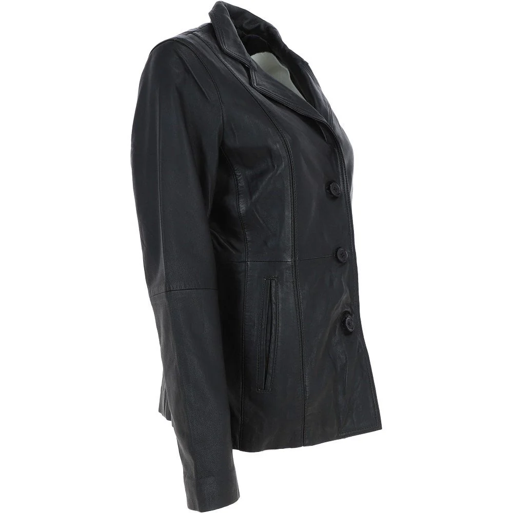 Black Visionary Leather Blazer