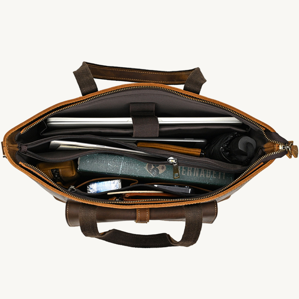 Tan Leather Tote Bag