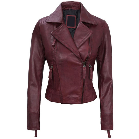 ﻿Maroon Dusk Biker Jacket