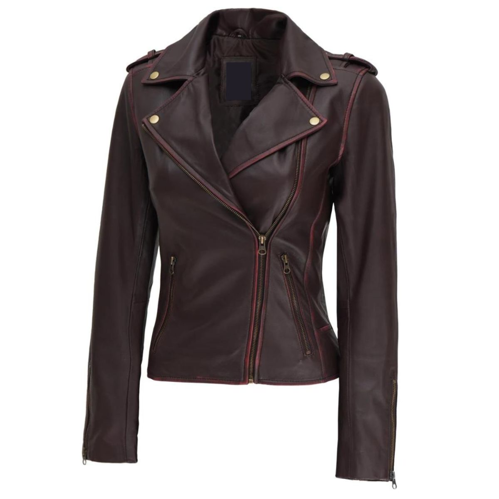 ﻿Dark Brown Essence Biker Jacket