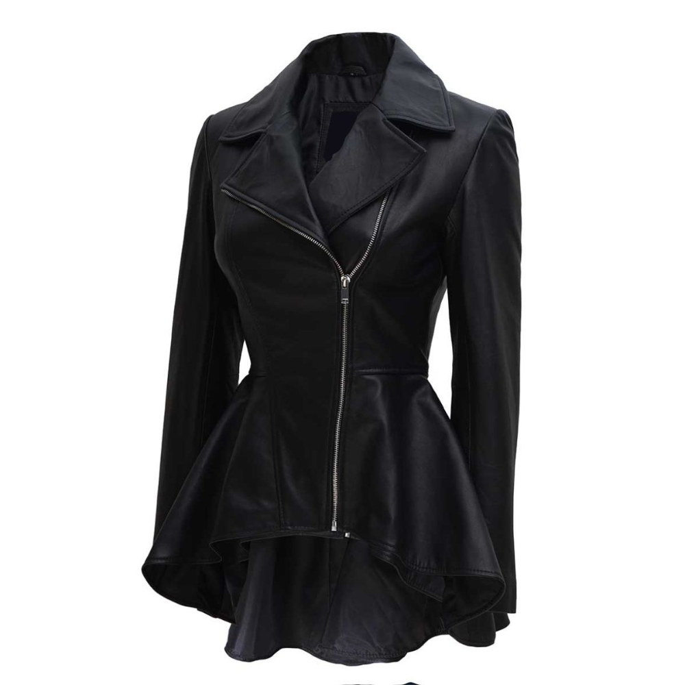 Black Raven Peplum Biker Jacket