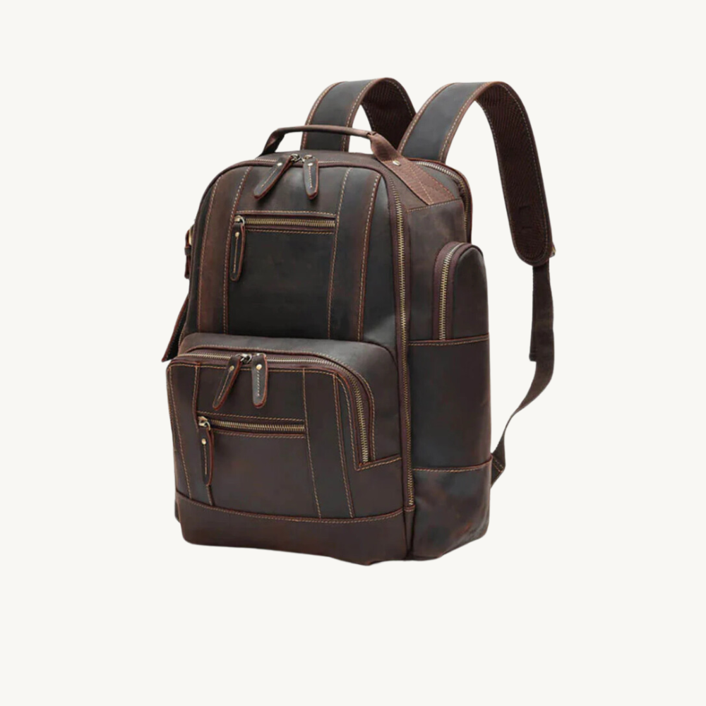 Brown-Classic-Leather-Backpack