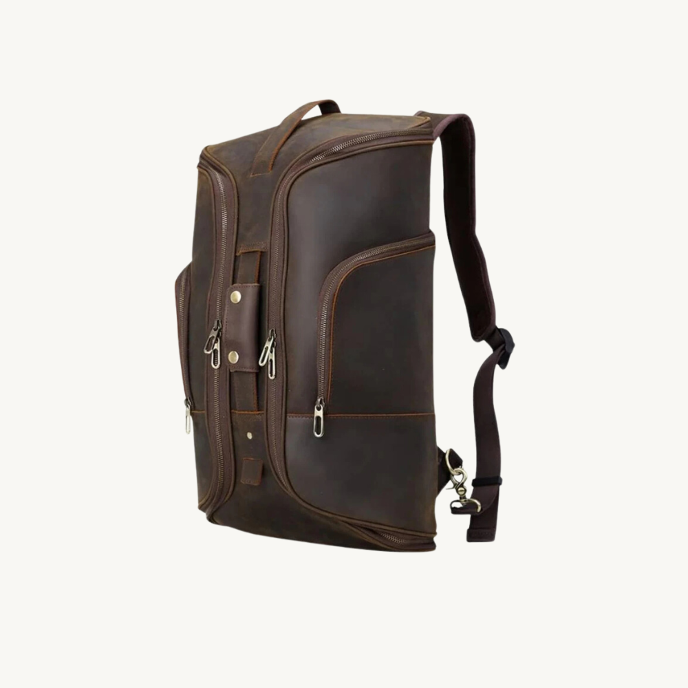 Brown-Adventure-Duffle-Leather-Backpack