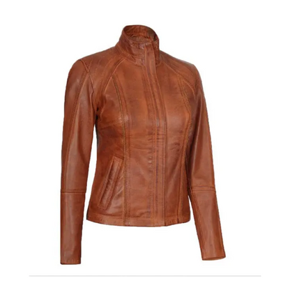 Acerra Brown Biker Jacket