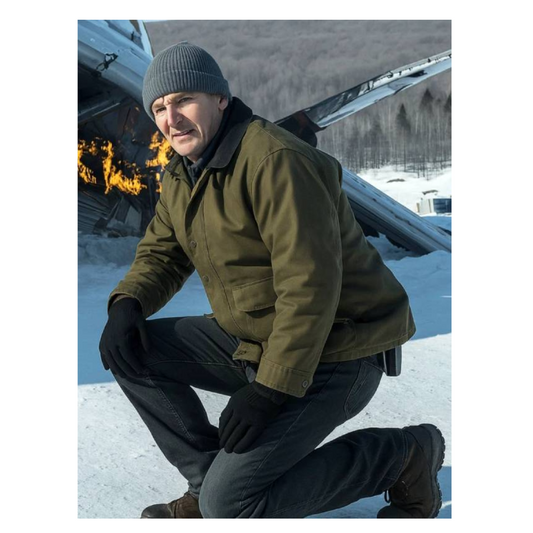 Men's Green Cotton Fabric Shirt Style Collar Jacket