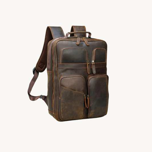 Brown-Travel-Leather-Backpack